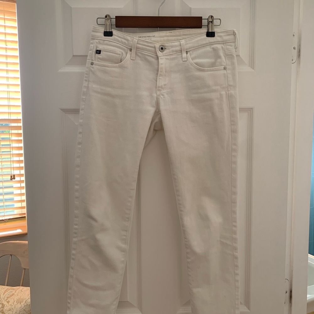 AG Adriano Goldschmied Women's White Ankle Jeans